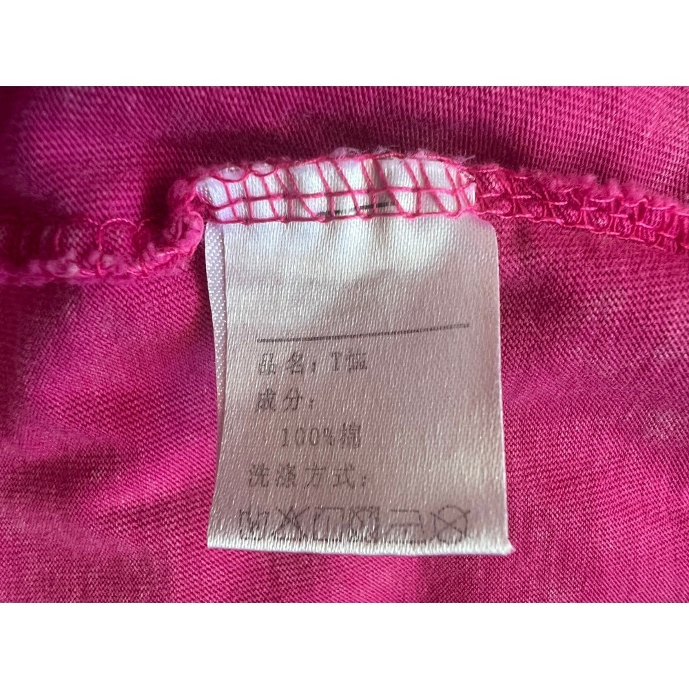 Huan 3 Pink Acid Wash Short Sleeve T-Shirt Womens Size Medium (0945) - Picture 7 of 7